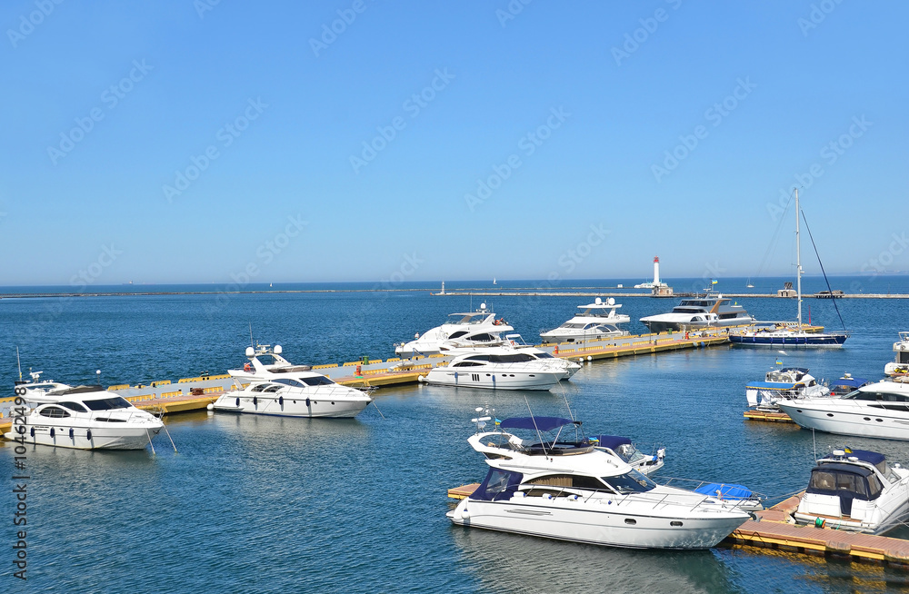 Motor yacht in jetty