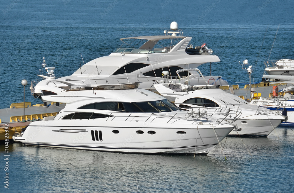 Fototapeta premium Motor yacht in jetty