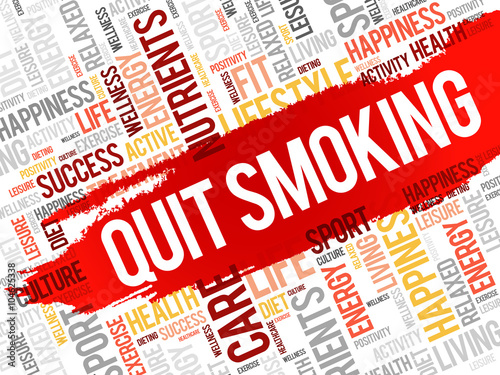 Quit Smoking word cloud, health concept