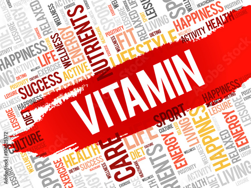VITAMIN word cloud, fitness, sport, health concept