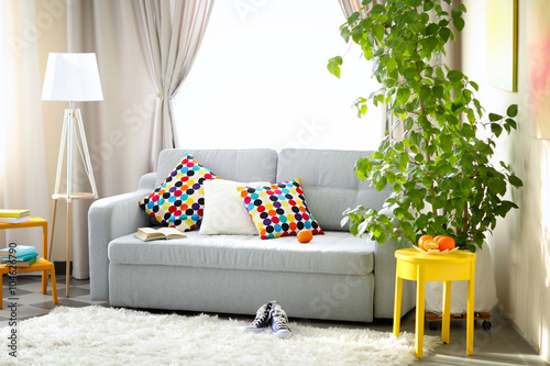 Living room interior with s...