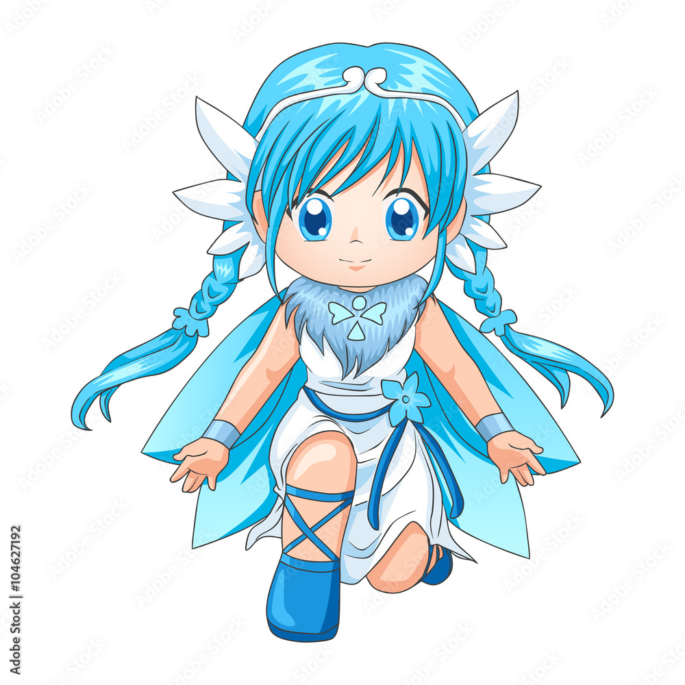 Chibi style illustration of a super-heroine Chibi style illustration of a super-heroine
