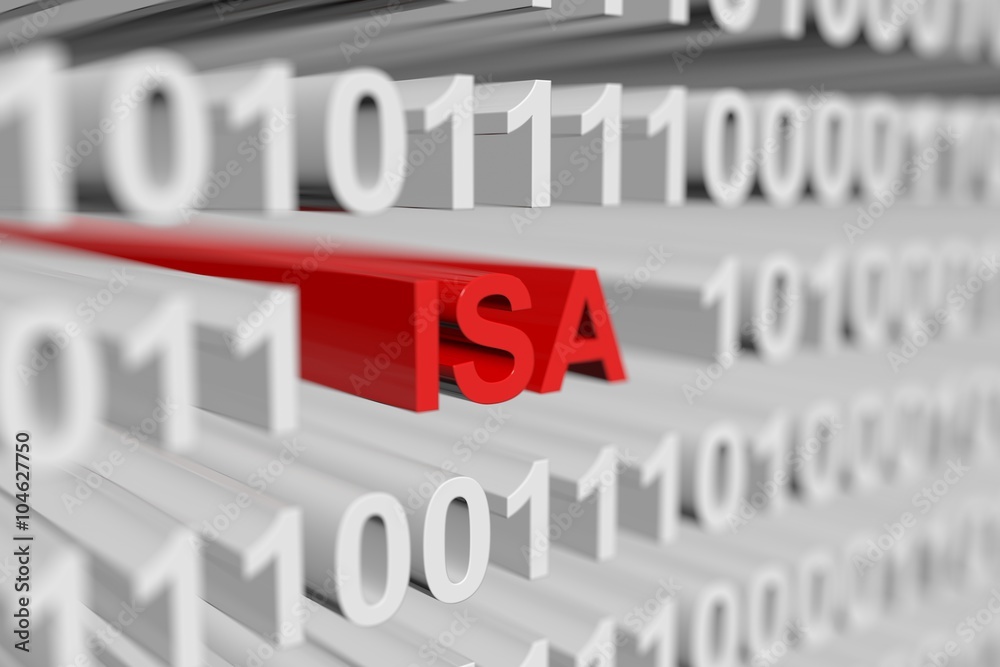 ISA is represented as a binary code with blurred background