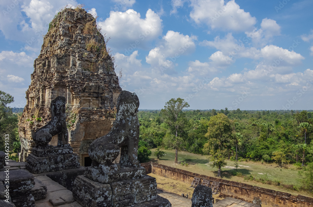 Ruins of Pre Rup, one of famous ancient Angkor temples in Cambodia