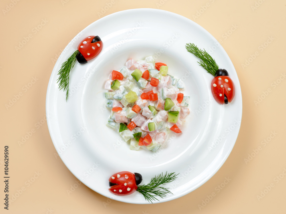 Decorated Salad plate Decorated Salad plate