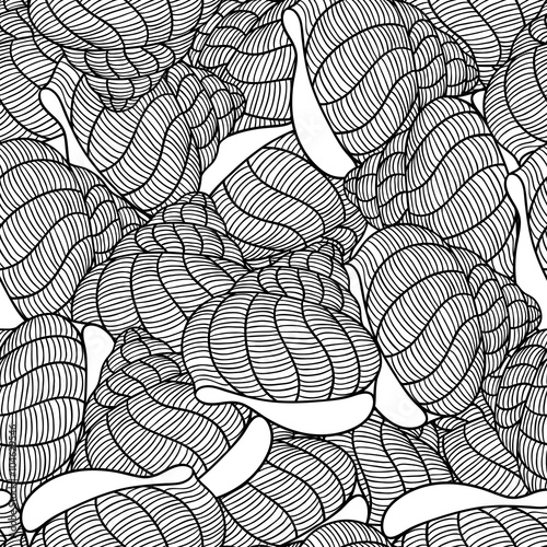Marine seamless pattern with stylized seashells. Background made without clipping mask. Easy to use for backdrop, textile, wrapping paper