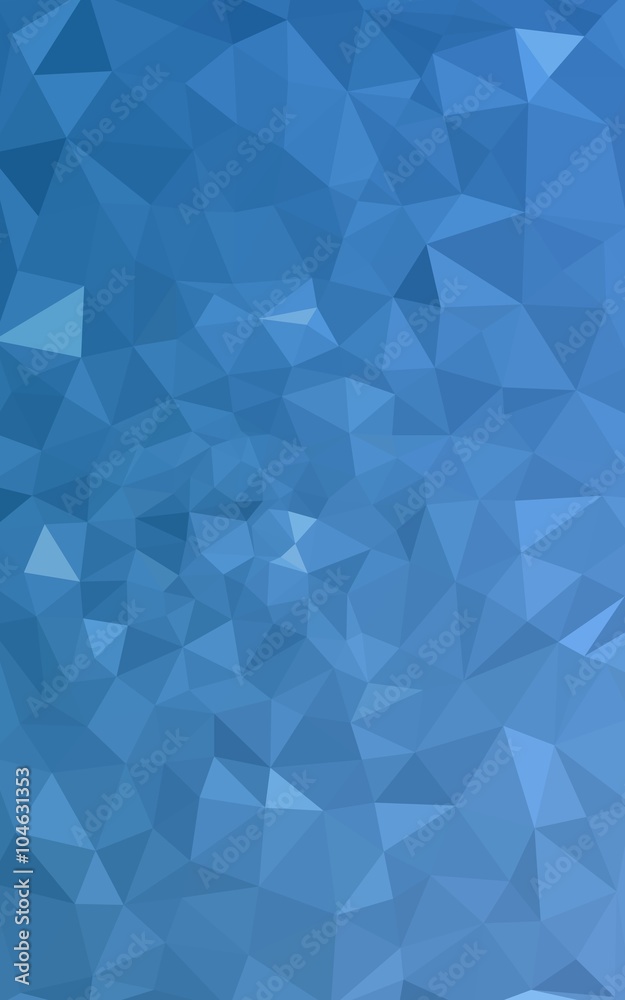 Blue polygonal design pattern, which consist of triangles and gradient in origami style.