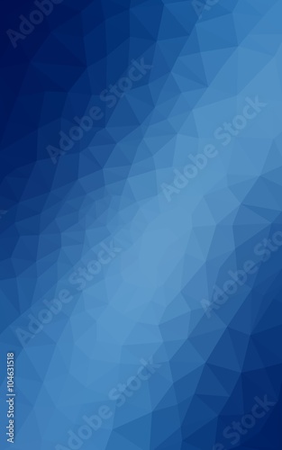 Blue polygonal design pattern, which consist of triangles and gradient in origami style.