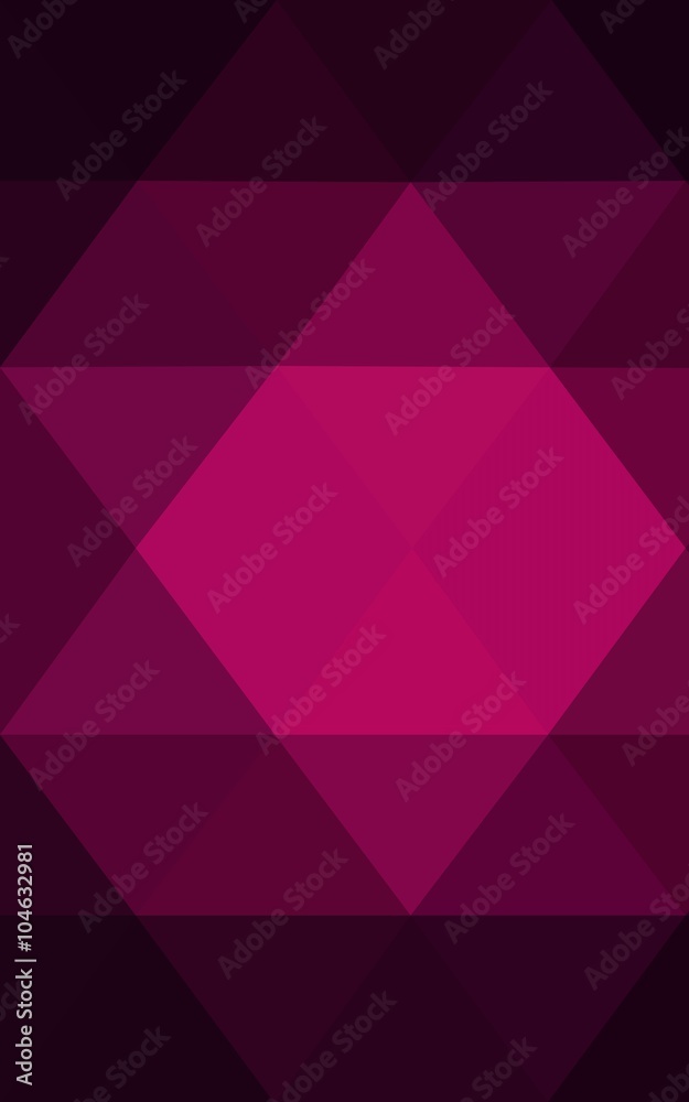 Dark purple polygonal design pattern, which consist of triangles and gradient in origami style.