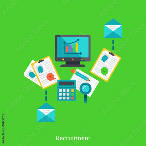 Recruitment and employment flat illustration concept.