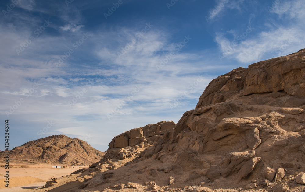 Rocks and mountains in the desert, Egypt