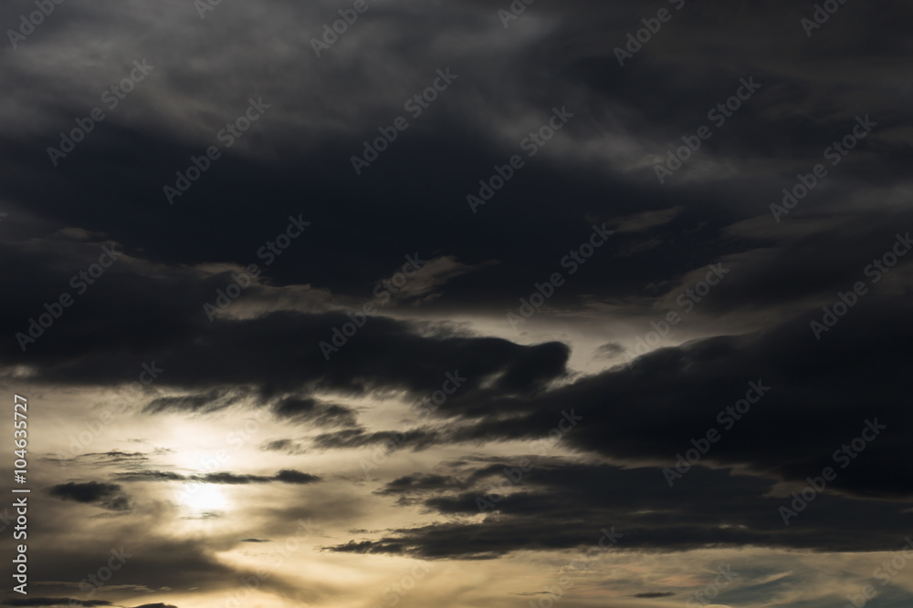 Fototapeta premium black cloud in darkness sky, night sky of halloween background