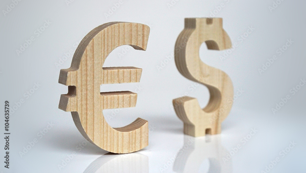 Obraz premium Exchange rating. Currency sign Euro, Dollar.