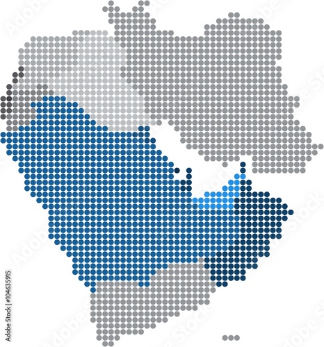 Circle shape of Gulf countries and nearby countries map. Vector illustration