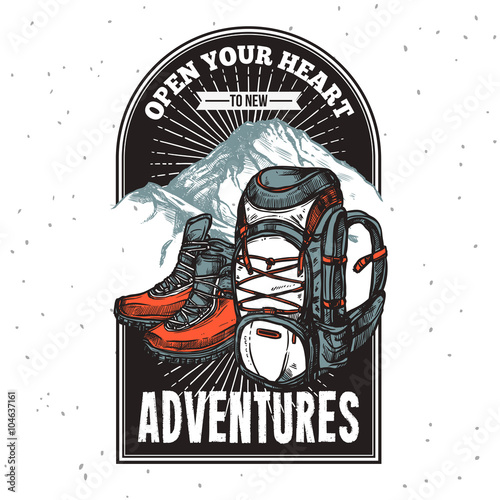 Adventure Lettering Emblem Print