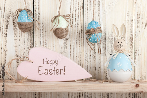 Easter eggs, Easter bunny and heart