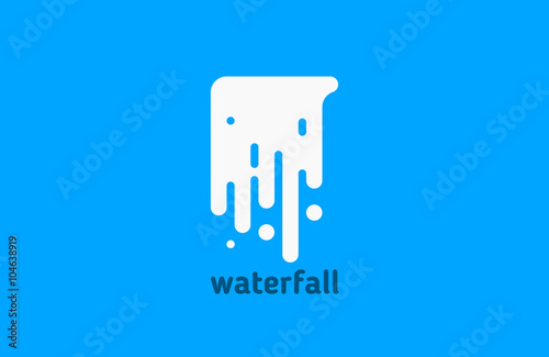 Fototapeta logo wodospadu. logo wody. kreatywne projektowanie logo. logo linii.