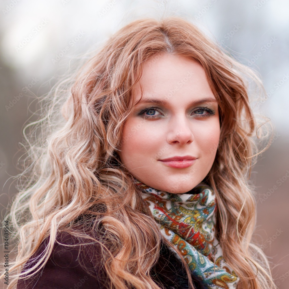 blonde face with neckerchief blonde face with neckerchief