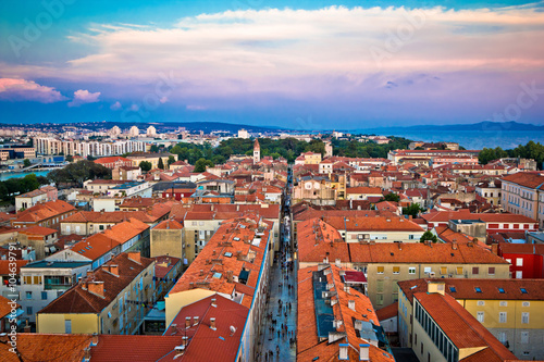 Zadar rooftops in old town aerial