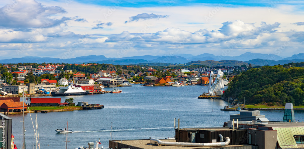 A beautiful view on Port in Stavanger, Norway.