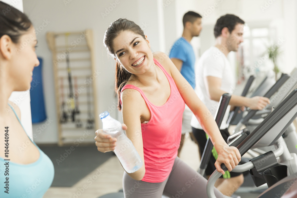 Young people in the gym Young people in the gym