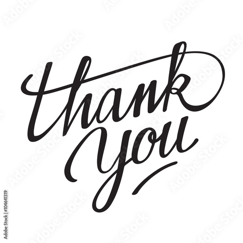 Lettering Thank You : Vector Illustration