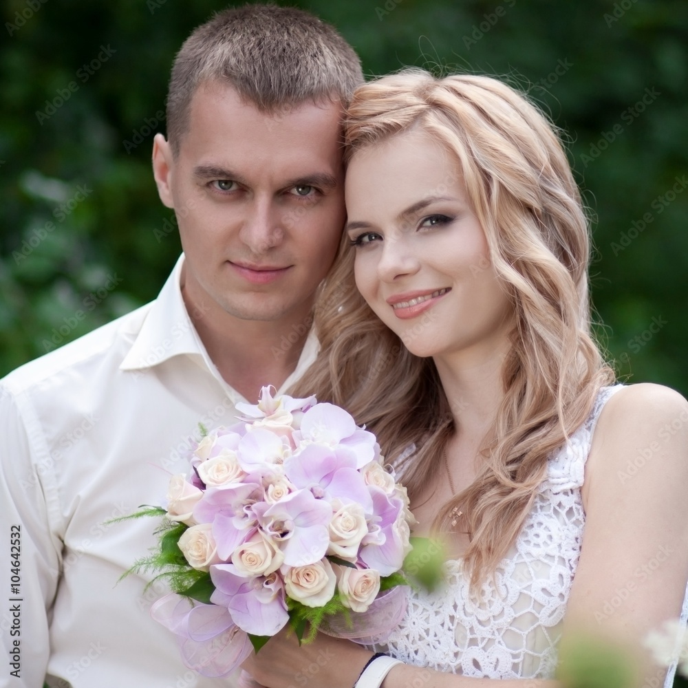 blond bride and groom in nature blond bride and groom in nature