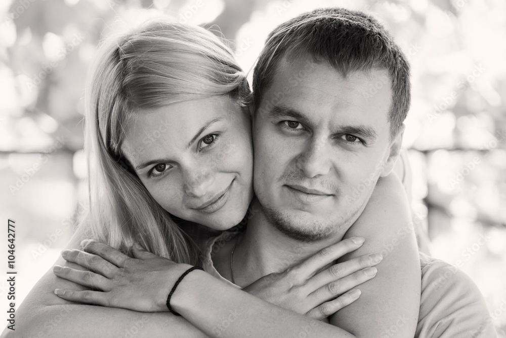 Vera, Dima, blonde woman and man black, white Vera, Dima, blonde woman and man black, white