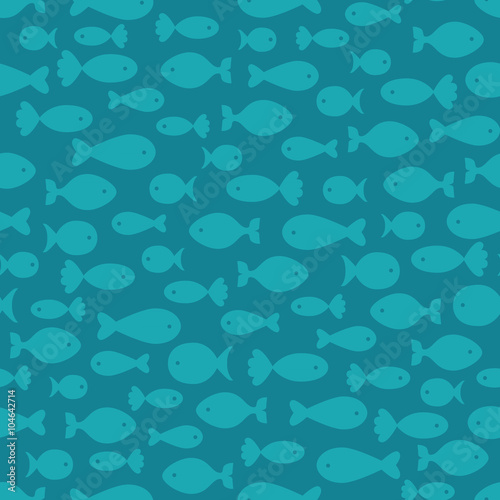 Seamless background with fishes