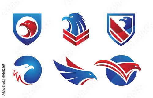 Hand Pick Eagle Logo Elements Set