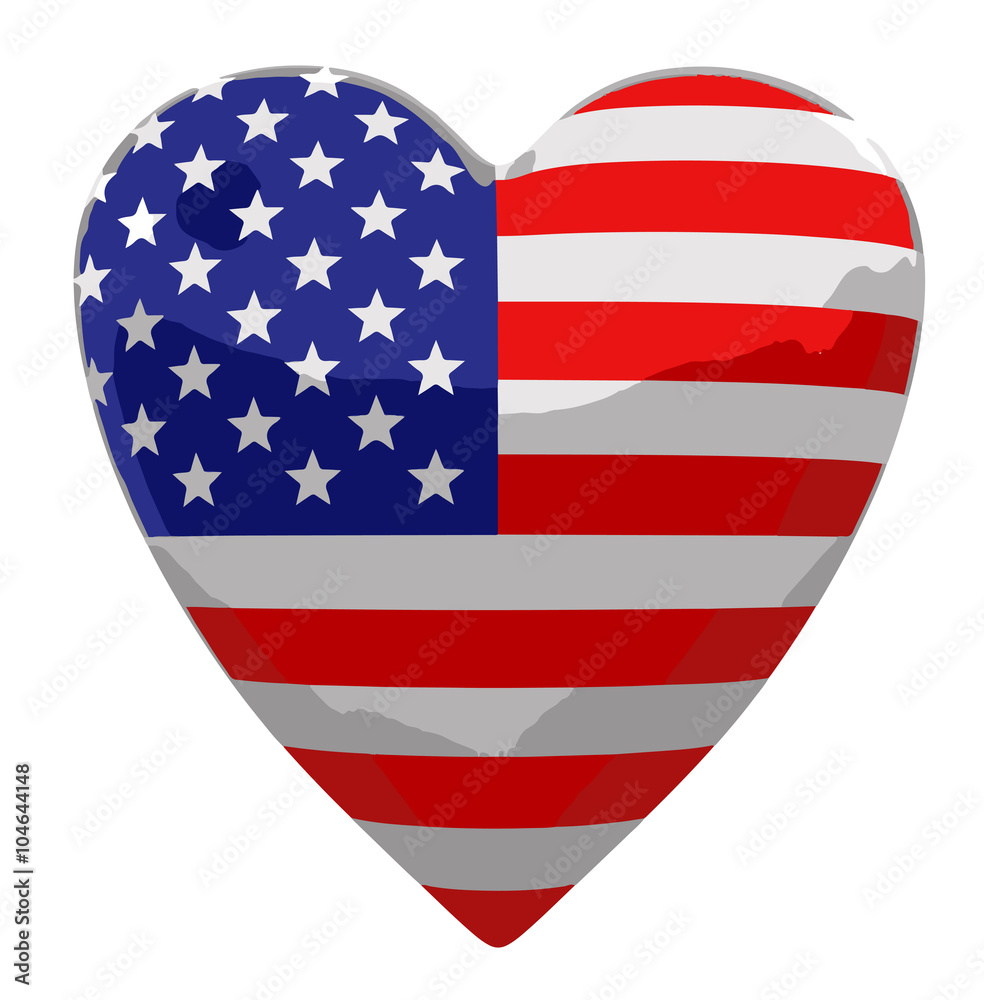 Heart with USA flag Heart with USA flag