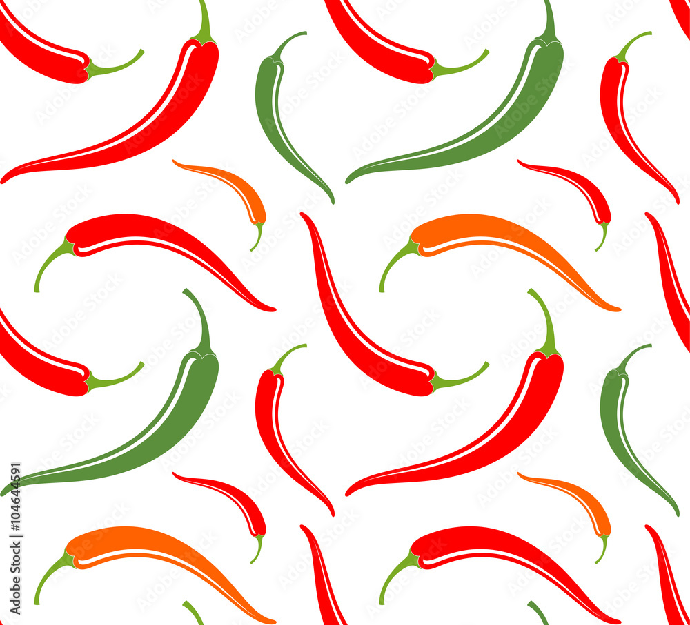 Chili pepper. Seamless pattern 