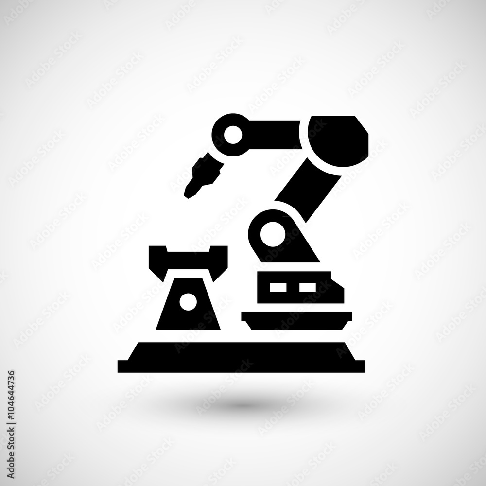 Robotic arm machine icon Robotic arm machine icon