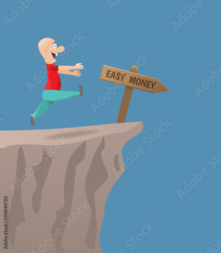 The pursuit of easy money.Vector illustration.