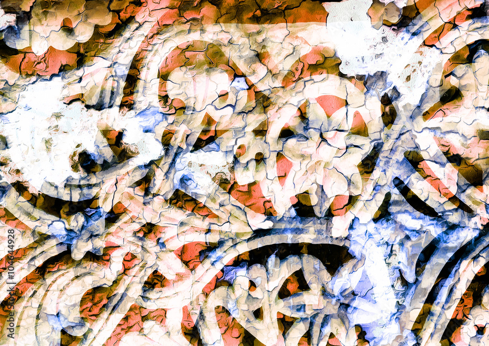 floral pattern with ancient and oriental elements. Computer collage. floral pattern with ancient and oriental elements. Computer collage.