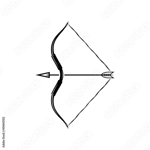 vector illustration of bow weapon with arrow