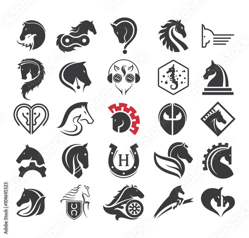 25 Black Horse Logo Element Best Collections