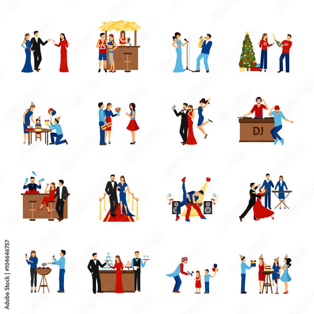 Party People Icons Set Party People Icons Set