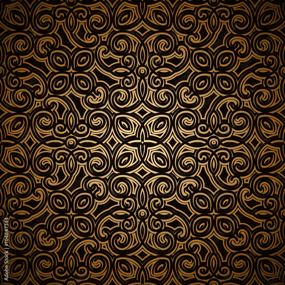 Vintage gold background, seamless pattern