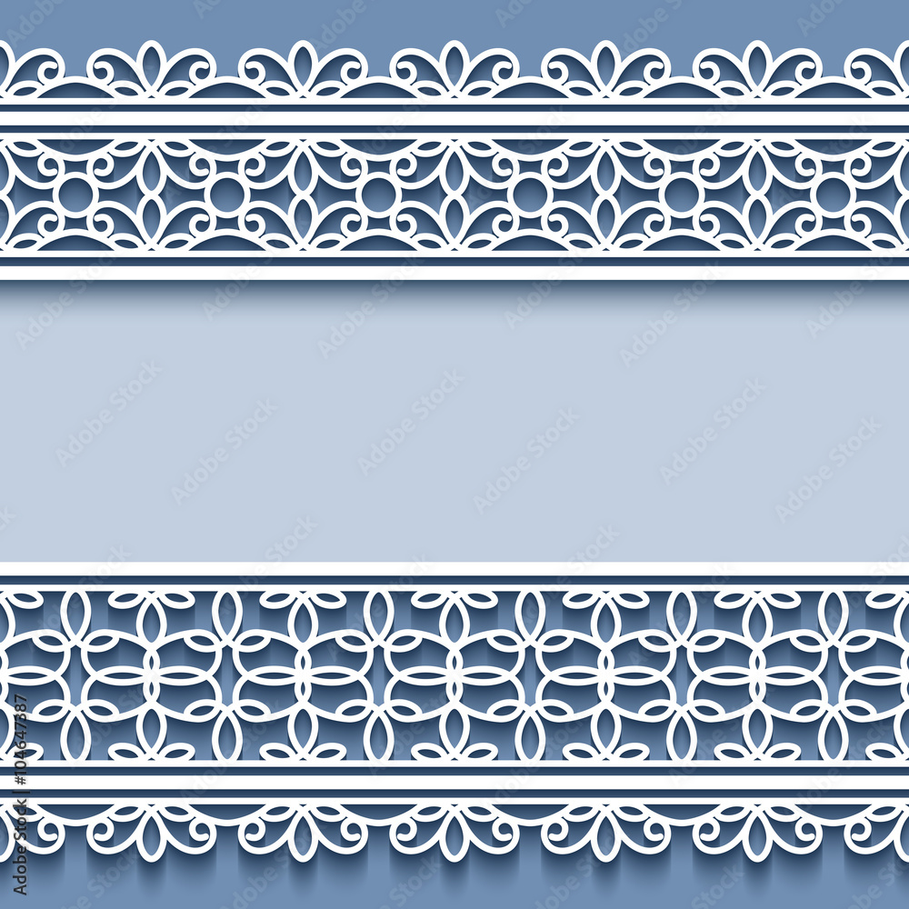 Obraz premium Paper frame with lace borders