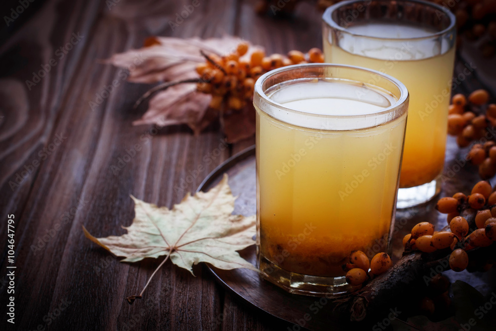 Healthy drink with sea buckthorn Healthy drink with sea buckthorn