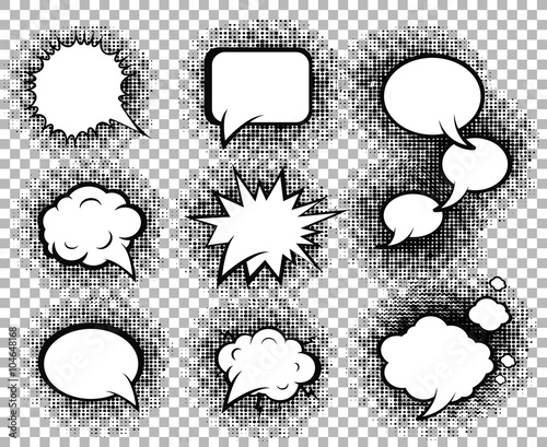 Comic speech bubbles icons collection 