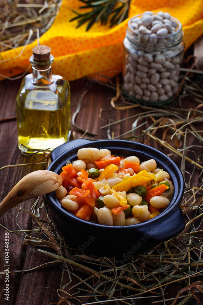 Stewed beans with vegetable Stewed beans with vegetable
