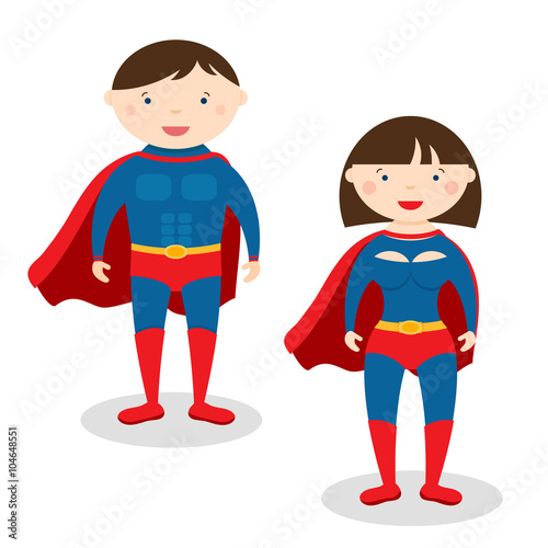 Illustration superman and superwoman 