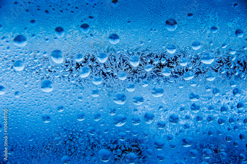 Frost patterns on glass, macro
