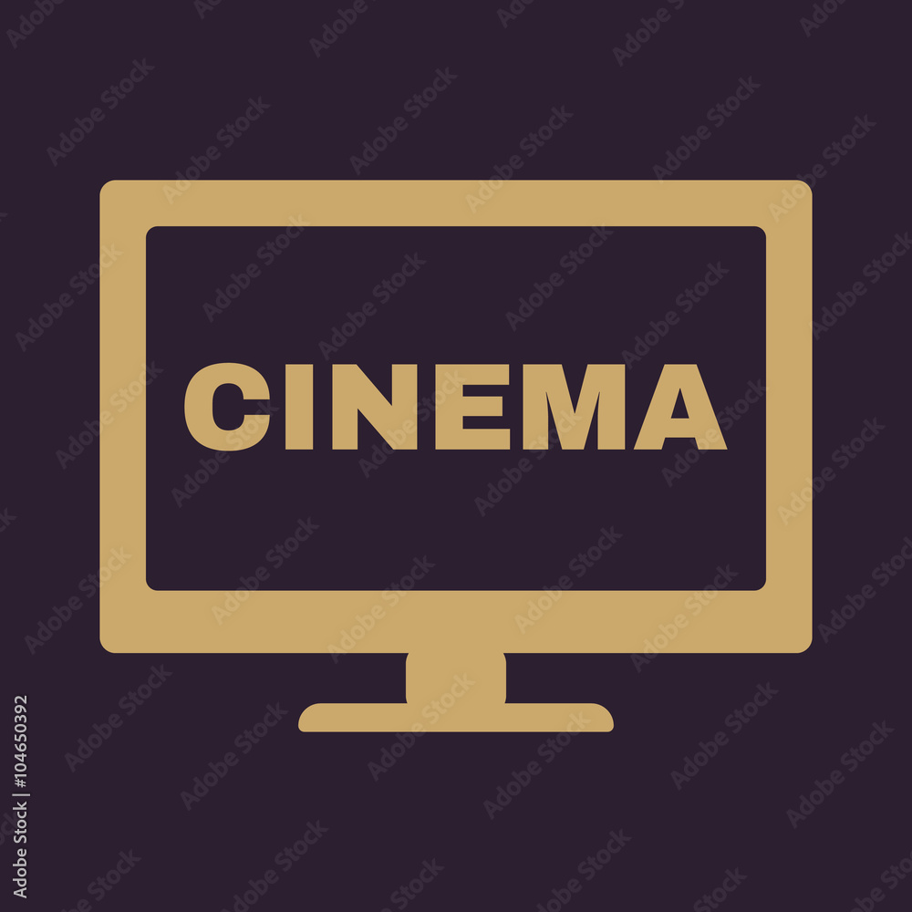 The cinema icon. Television and tv, movie, film symbol. Flat