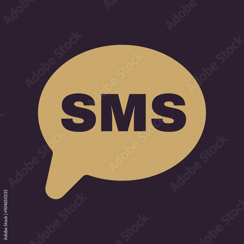 The sms icon. Text message symbol. Flat