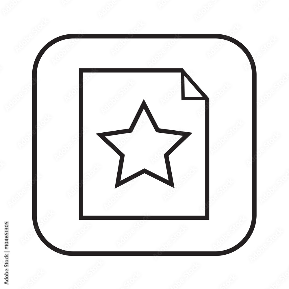 Thin line star document icon Illustration design Thin line star document icon Illustration design