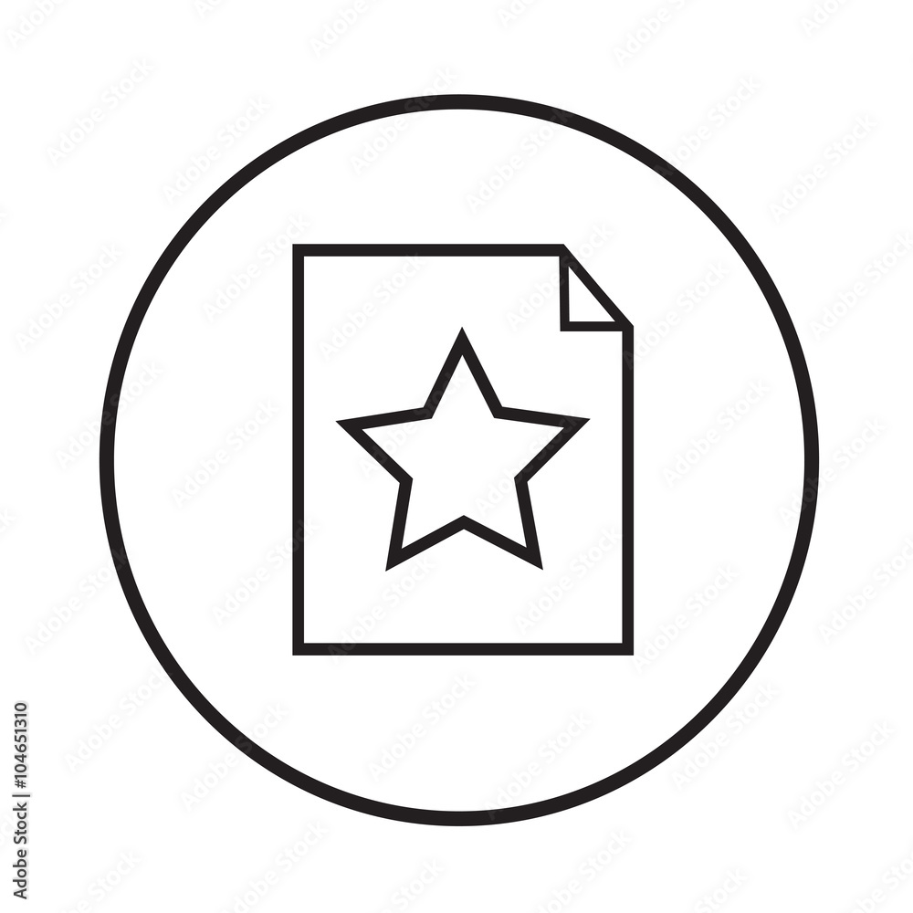 Thin line star document icon Illustration design Thin line star document icon Illustration design