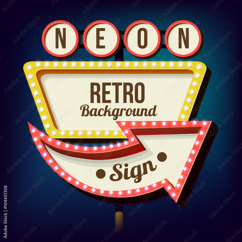 Vintage Night 3D advertising sign